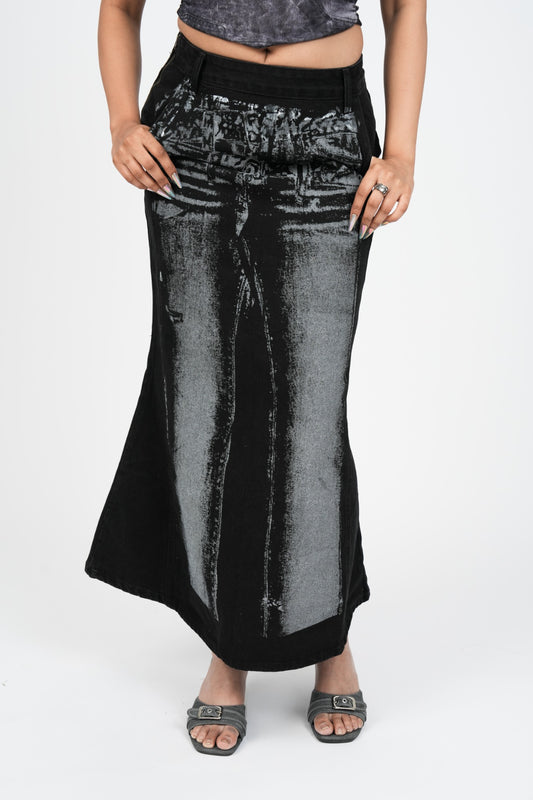 Haunted denim skirt - Black