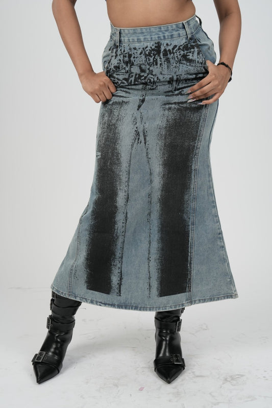 Haunted denim skirt - Blue