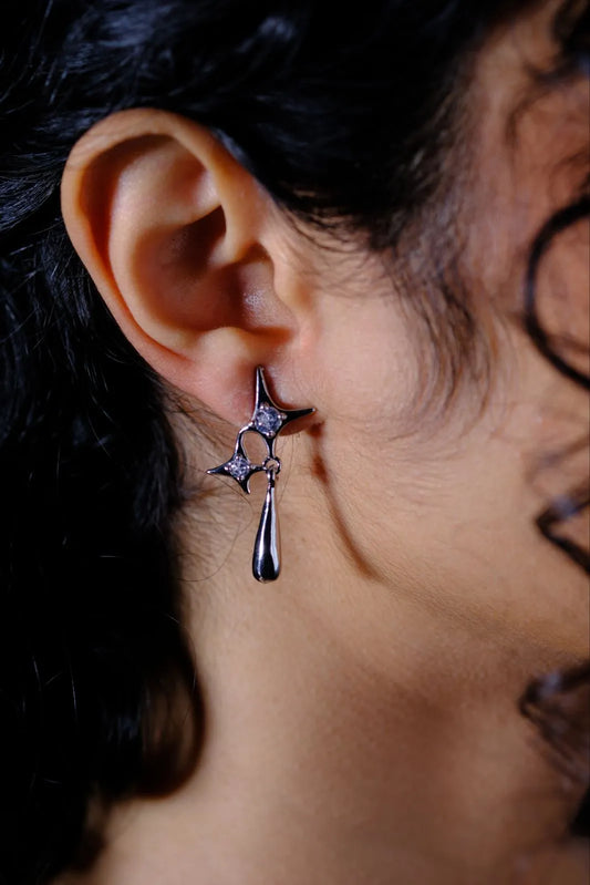 Cross with a drop earrings